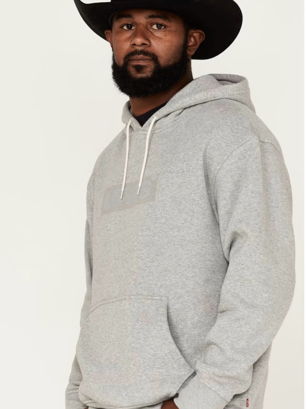 LEVI'S MEN'S BOX TAB GRAPHIC LOGO HOODED SWEATSHIRT